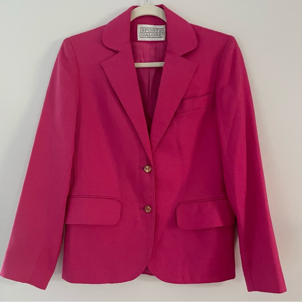 Vibrant Pink Blazer by Sports Galore - vintage, high quality, well made